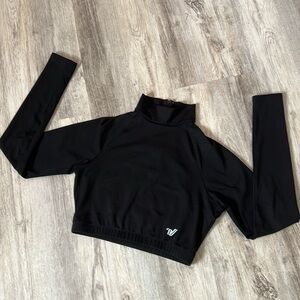 Varsity Black Cropped Long Sleeve